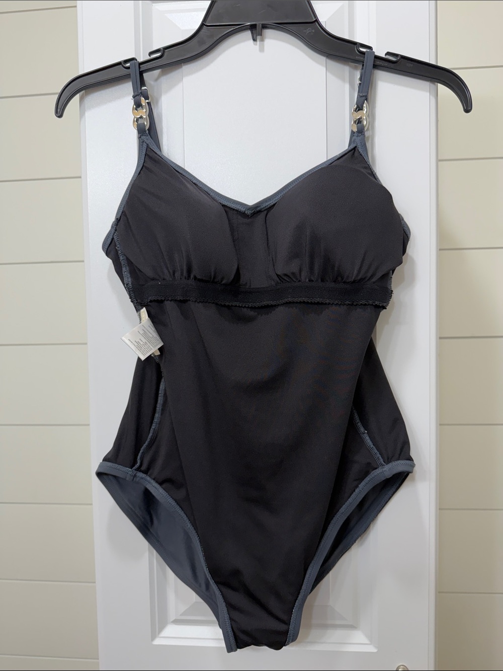 Michael Kors Charcoal Gray Ruched One-Piece Swimsuit - Picture 4 of 8